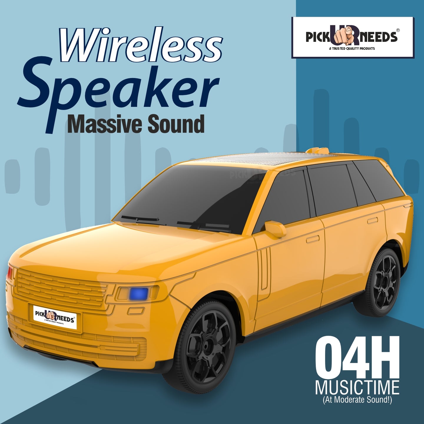 Pick Ur Needs Car Design Wireless Speaker USB / TF Card / FM Support RGB Light 1200mAh Battery 10 W Bluetooth Speaker